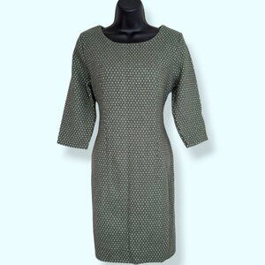 NWT Drama Queen Green & White Knit 3/4 Sleeve Dress